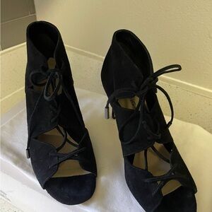 Via Spiga Black Lace-Up Heels